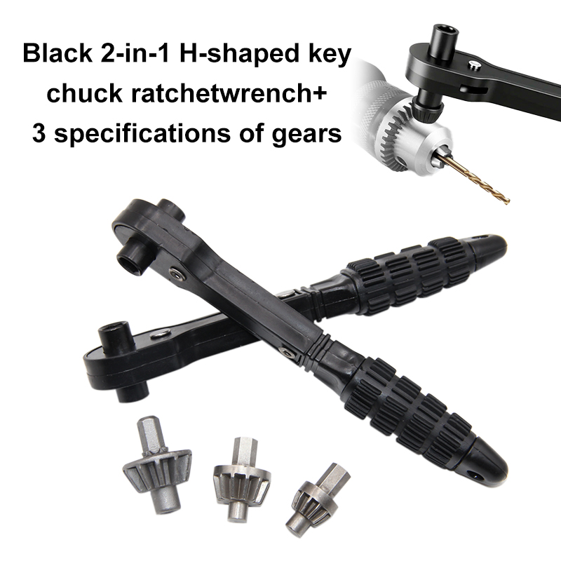 Home Improvement Contractors - Black H-Shaped Drill Chuck Ratchet Key
